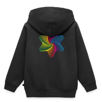 Étoile - illusion, multicolore - Sweat Premium à capuche enfant bio - noir - Dos - AI Model Kid Male (0cm)