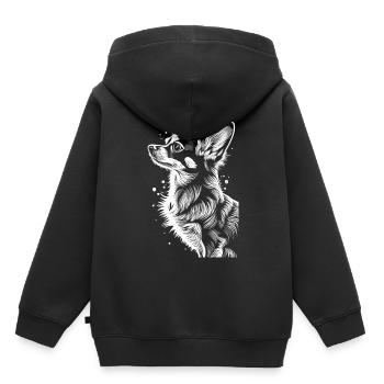 Divine Grace: The Chihuahua in White - Kids Premium Organic Hoodie - black - Back - AI Model Kid Male (0cm)
