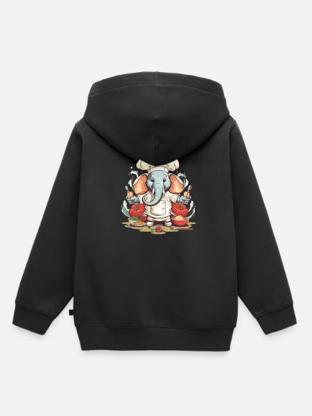 Elefantenkoch - Kinder Premium Organic Hoodie - Schwarz