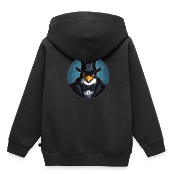 Penguin as a detective - Kids Premium Organic Hoodie - black - Back - AI Model Kid Male (0cm)