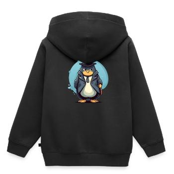 Penguin as a detective - Kids Premium Organic Hoodie - black - Back - AI Model Kid Male (0cm)