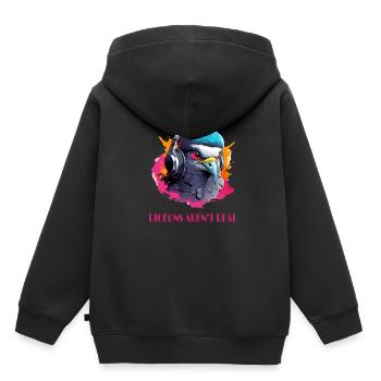 Adler mit Headset - Kinder Premium Organic Hoodie - Schwarz - Hinten - AI Model Kid Male (0cm)