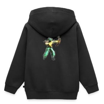 Gebühr Bogen hell glühend - Kinder Premium Organic Hoodie - Schwarz - Hinten - AI Model Kid Male (0cm)