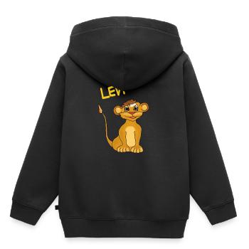 Levi, le petit lion de l'île des nuages - Sweat Premium à capuche enfant bio - noir - Dos - AI Model Kid Male (0cm)