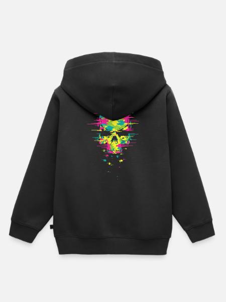 Techno Totenkopf - Kinder Premium Organic Hoodie - Schwarz