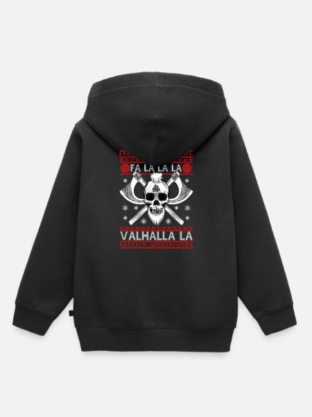 FALALALA VALHALLA LA - VIKING LELIJKE KERSTMIS TRUI - Kinder Premium hoodie biologisch - zwart