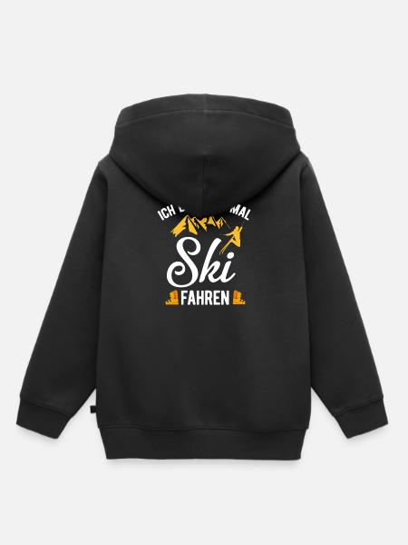 Skiing on a skiing holiday - Kids Premium Organic Hoodie - black