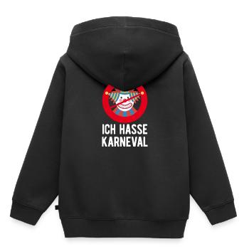 karneval hassen anti karneval gegen fastnacht - Kinder Premium Organic Hoodie - Schwarz - Hinten - AI Model Kid Male (0cm)