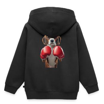 Beagle - Kinder Premium Organic Hoodie - Schwarz - Hinten - AI Model Kid Male (0cm)