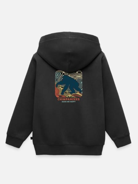 Schimpanse - Kinder Premium Organic Hoodie - Schwarz