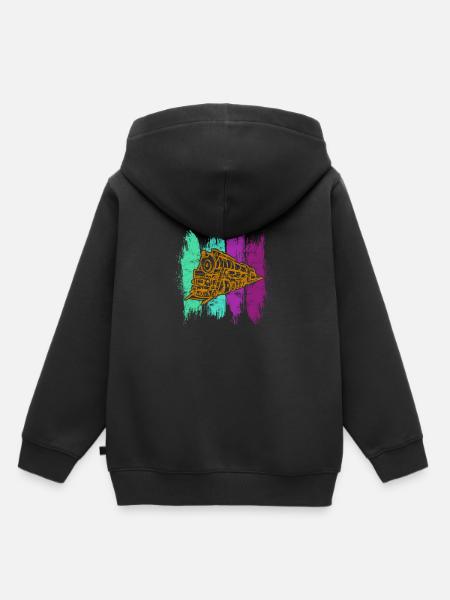 Zug - Kinder Premium Organic Hoodie - Schwarz