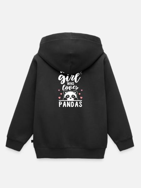 Panda - Kinder Premium Organic Hoodie - Schwarz