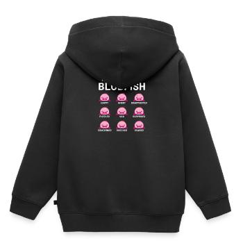 Lustige Blobfisch Blob Herr Mann Dame Sprüche - Kinder Premium Organic Hoodie - Schwarz - Hinten - AI Model Kid Male (0cm)