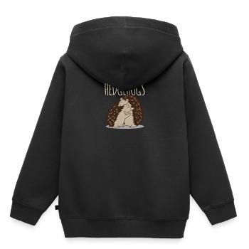 Hérissons Hérisson Mignon Hérisson - Sweat Premium à capuche enfant bio - noir - Dos - AI Model Kid Male (0cm)