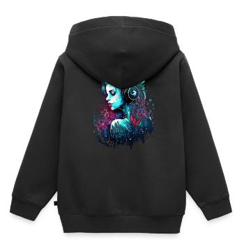 Mermaid, DJ, Path of Water, Beautiful Woman - Kids Premium Organic Hoodie - black - Back - AI Model Kid Male (0cm)