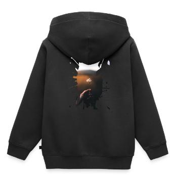 Fleur - Sweat Premium à capuche enfant bio - noir - Dos - AI Model Kid Male (0cm)