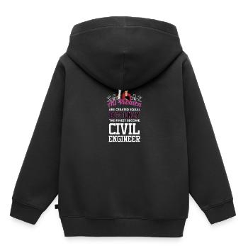 Seul le meilleur devient ingénieur civil - Sweat Premium à capuche enfant bio - noir - Dos - AI Model Kid Male (0cm)