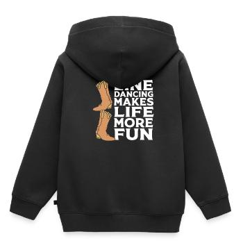 Linedance - Kinder Premium Organic Hoodie - Schwarz - Hinten - AI Model Kid Male (0cm)