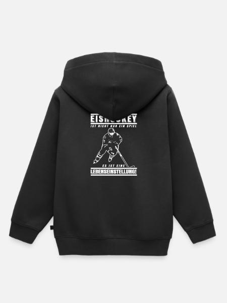 Eishockey - Eine Lebenseinstellung Shirt Geschenk - Kinder Premium Organic Hoodie - Schwarz