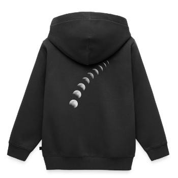 Lune phase cadeau lune croissant de lune pleine lune nuit - Sweat Premium à capuche enfant bio - noir - Dos - AI Model Kid Male (0cm)