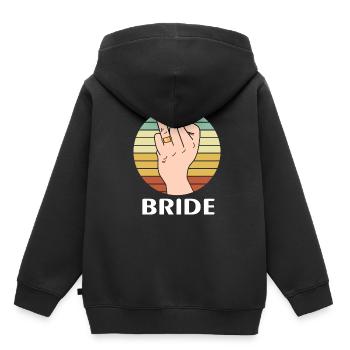 Mariage mariage majeur mariage - Sweat Premium à capuche enfant bio - noir - Dos - AI Model Kid Male (0cm)