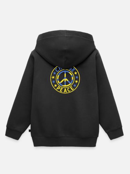 Wählen Sie Peace Save Ukraine Ukrainische Flaggenunterstützung - Kinder Premium Organic Hoodie - Schwarz