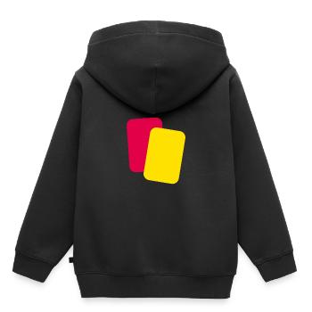 Arbitre cartes football - Sweat Premium à capuche enfant bio - noir - Dos - AI Model Kid Male (0cm)