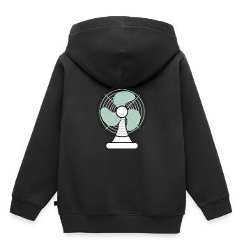 Hitze Ventilator Zeichnung Sommer - Kinder Premium Organic Hoodie - Schwarz - Hinten - AI Model Kid Male (0cm)