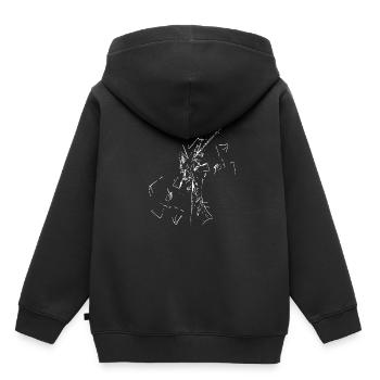 motif individuel - ligne / blanc - Sweat Premium à capuche enfant bio - noir - Dos - AI Model Kid Male (0cm)