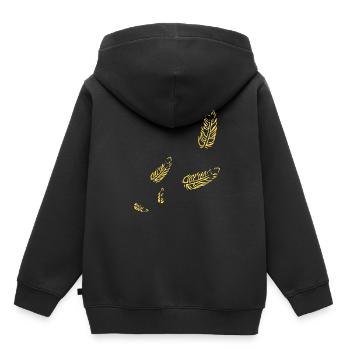 Federn - Symbol / gold - Kinder Premium Organic Hoodie - Schwarz - Hinten - AI Model Kid Male (0cm)