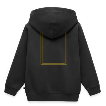 Frame / Abstract / Line / Pattern / Trend / Yellow - Kids Premium Organic Hoodie - black - Back - AI Model Kid Male (0cm)