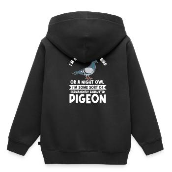 Je ne suis pas un lève-tôt ou un oiseau de nuit - Sweat Premium à capuche enfant bio - noir - Dos - AI Model Kid Male (0cm)