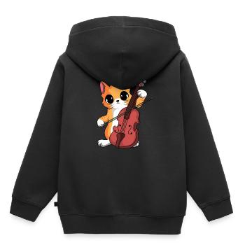 Cat Violinist Orchestra - Kids Premium Organic Hoodie - black - Back - AI Model Kid Male (0cm)