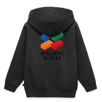 Souvenirs aus Dänemark Kunststoffziegel Gebäude Blo - Kinder Premium Organic Hoodie - Schwarz - Hinten - AI Model Kid Male (0cm)