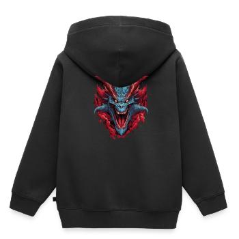 Drache mystisch Lindwurm Monster Ungeheuer Biest - Kinder Premium Organic Hoodie - Schwarz - Hinten - AI Model Kid Male (0cm)