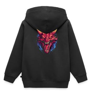 Drache mystisch Lindwurm Monster Ungeheuer Biest - Kinder Premium Organic Hoodie - Schwarz - Hinten - AI Model Kid Male (0cm)