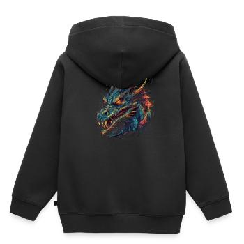 Drache mystisch Lindwurm Monster Ungeheuer Biest - Kinder Premium Organic Hoodie - Schwarz - Hinten - AI Model Kid Male (0cm)