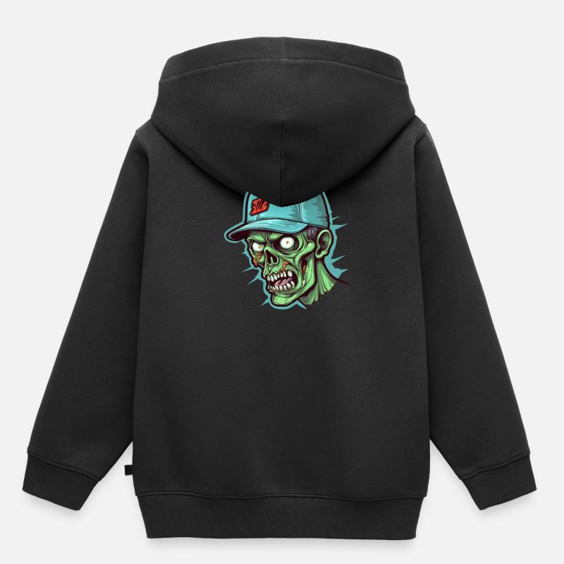 Monster Monster Demon Devil Vampire Guhl Zombie - Sweat Premium à capuche enfant bio - noir