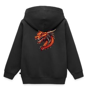 Drache mystisch Lindwurm Monster Ungeheuer Biest - Kinder Premium Organic Hoodie - Schwarz - Hinten - AI Model Kid Male (0cm)