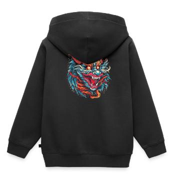 Drache mystisch Lindwurm Monster Ungeheuer Biest - Kinder Premium Organic Hoodie - Schwarz - Hinten - AI Model Kid Male (0cm)