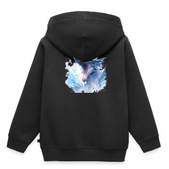 Drache mystisch Lindwurm Monster Ungeheuer Biest - Kinder Premium Organic Hoodie - Schwarz - Hinten - AI Model Kid Male (0cm)