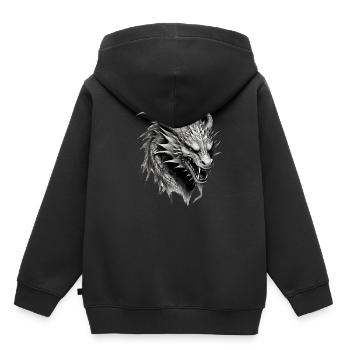 Drache mystisch Lindwurm Monster Ungeheuer Biest - Kinder Premium Organic Hoodie - Schwarz - Hinten - AI Model Kid Male (0cm)