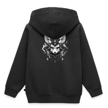 Mecha Tier Tiger Wolf Fuchs Dino Bär Cyborg - Kinder Premium Organic Hoodie - Schwarz - Hinten - AI Model Kid Male (0cm)