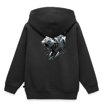 Mecha Tier Tiger Wolf Fuchs Dino Bär Cyborg - Kinder Premium Organic Hoodie - Schwarz - Hinten - AI Model Kid Male (0cm)