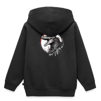 Mecha Tier Tiger Wolf Fuchs Dino Bär Cyborg - Kinder Premium Organic Hoodie - Schwarz - Hinten - AI Model Kid Male (0cm)