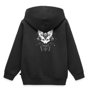 Mecha Tier Tiger Wolf Fuchs Dino Bär Cyborg - Kinder Premium Organic Hoodie - Schwarz - Hinten - AI Model Kid Male (0cm)