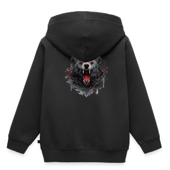 Mecha Tier Tiger Wolf Fuchs Dino Bär Cyborg - Kinder Premium Organic Hoodie - Schwarz - Hinten - AI Model Kid Male (0cm)