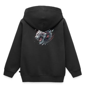 Mecha Tier Tiger Wolf Fuchs Dino Bär Cyborg - Kinder Premium Organic Hoodie - Schwarz - Hinten - AI Model Kid Male (0cm)