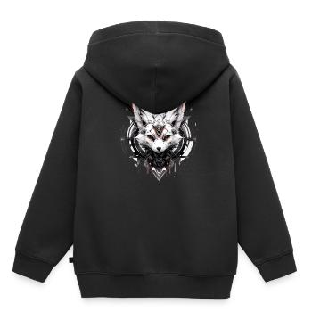 Mecha Tier Tiger Wolf Fuchs Dino Bär Cyborg - Kinder Premium Organic Hoodie - Schwarz - Hinten - AI Model Kid Male (0cm)
