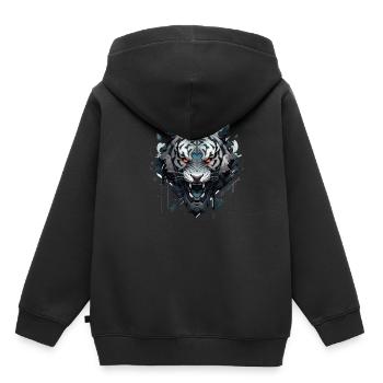 Mecha Tier Tiger Wolf Fuchs Dino Bär Cyborg - Kinder Premium Organic Hoodie - Schwarz - Hinten - AI Model Kid Male (0cm)